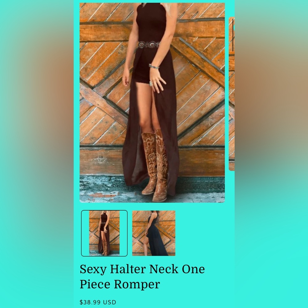 Halter Neck One Piece Romper